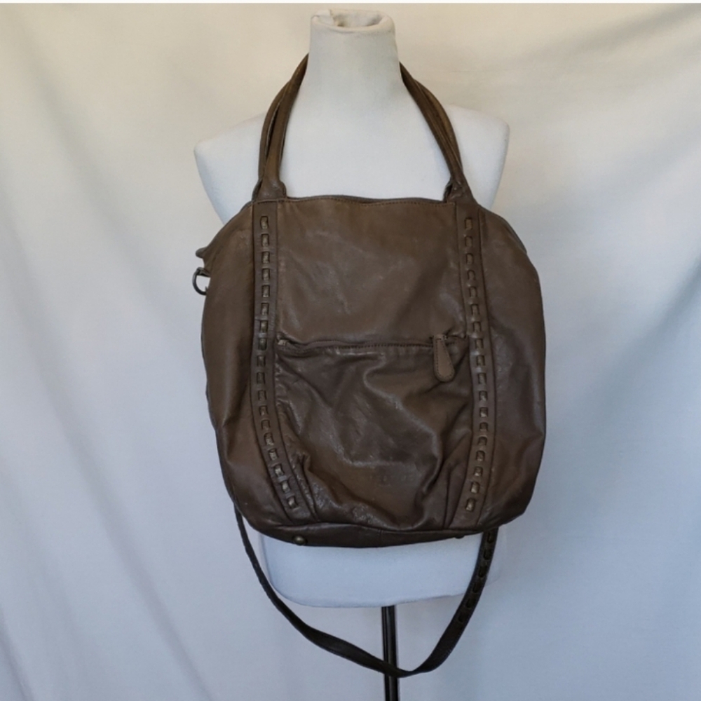 Bronze leather big bag